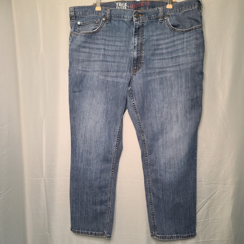 True Nation Athletic Fit Jeans Mens 44x28 Blue Stretch Denim Casual Workwear